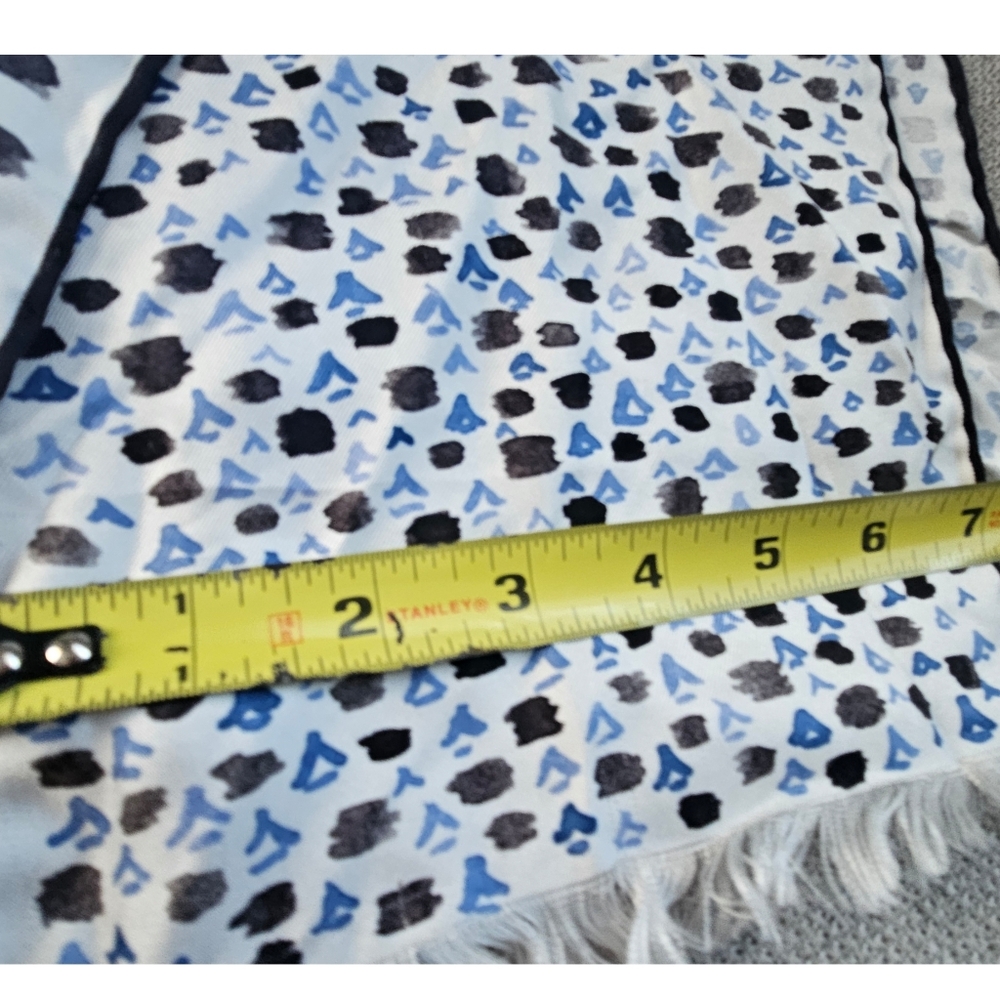 Burberry Blue Black & White Modal & Cashmere Lightweight Scarf - Picture 10 of 12